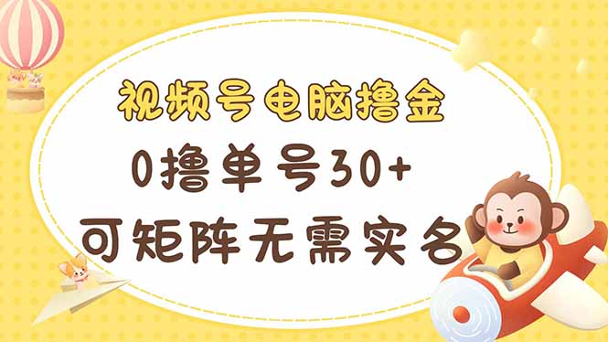 (14220期)视频号电脑撸金 0撸单号30+ 可矩阵 无需实名多号多得D先生轻创|D先生轻创网|神话资源库|神话社D先生轻创