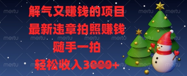 解气又挣钱的项目,最新违章拍照挣钱,随手一拍,轻松收入数张【揭秘】D先生轻创|D先生轻创网|神话资源库|神话社D先生轻创
